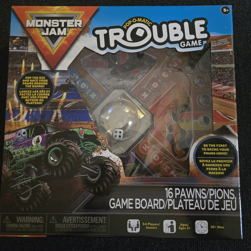 Hasbro Spin Master Monster Jam Trouble Game